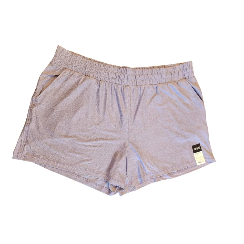 Athletic Works ButterCore Lavender Heather Active Shorts Womens XXXL 22 NWT